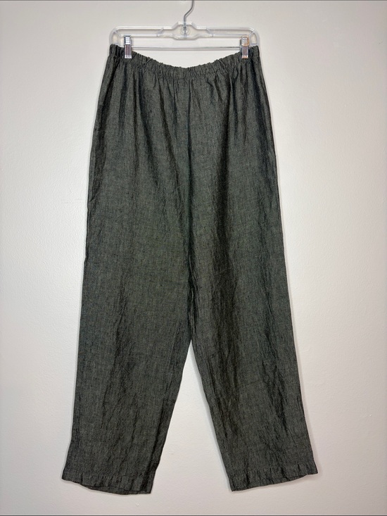 Eileen Fisher Pants - Eileen Fisher Irish Linen Pull-On Wide Leg Pants Gray MP